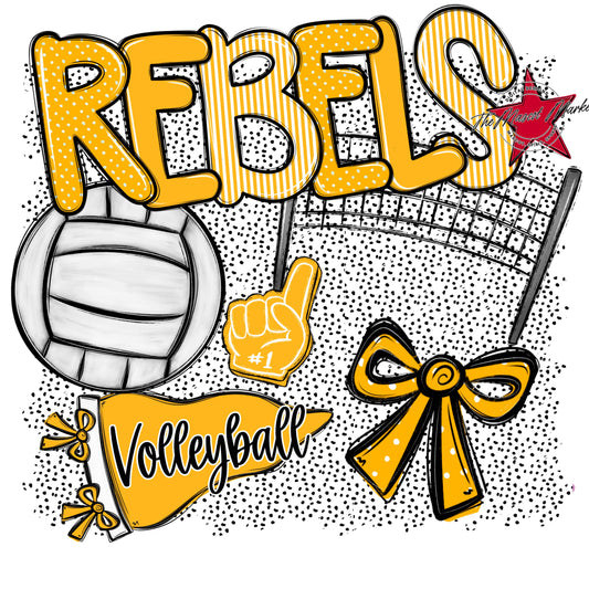 Rebels Volleyball Spirit-Yellow