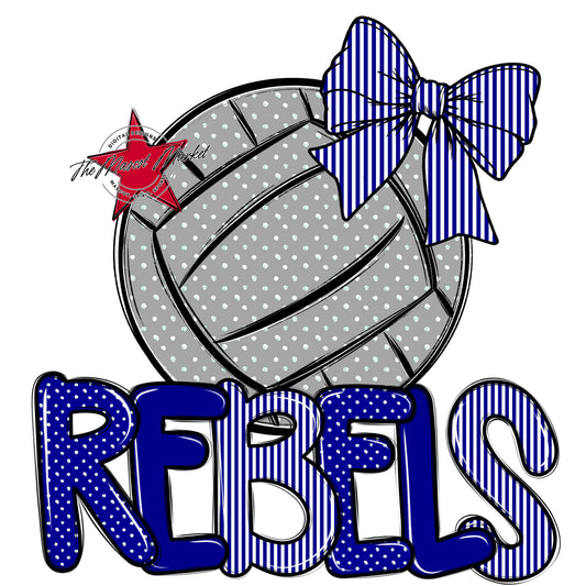 Rebels Volleyball Spirit Design-Blue