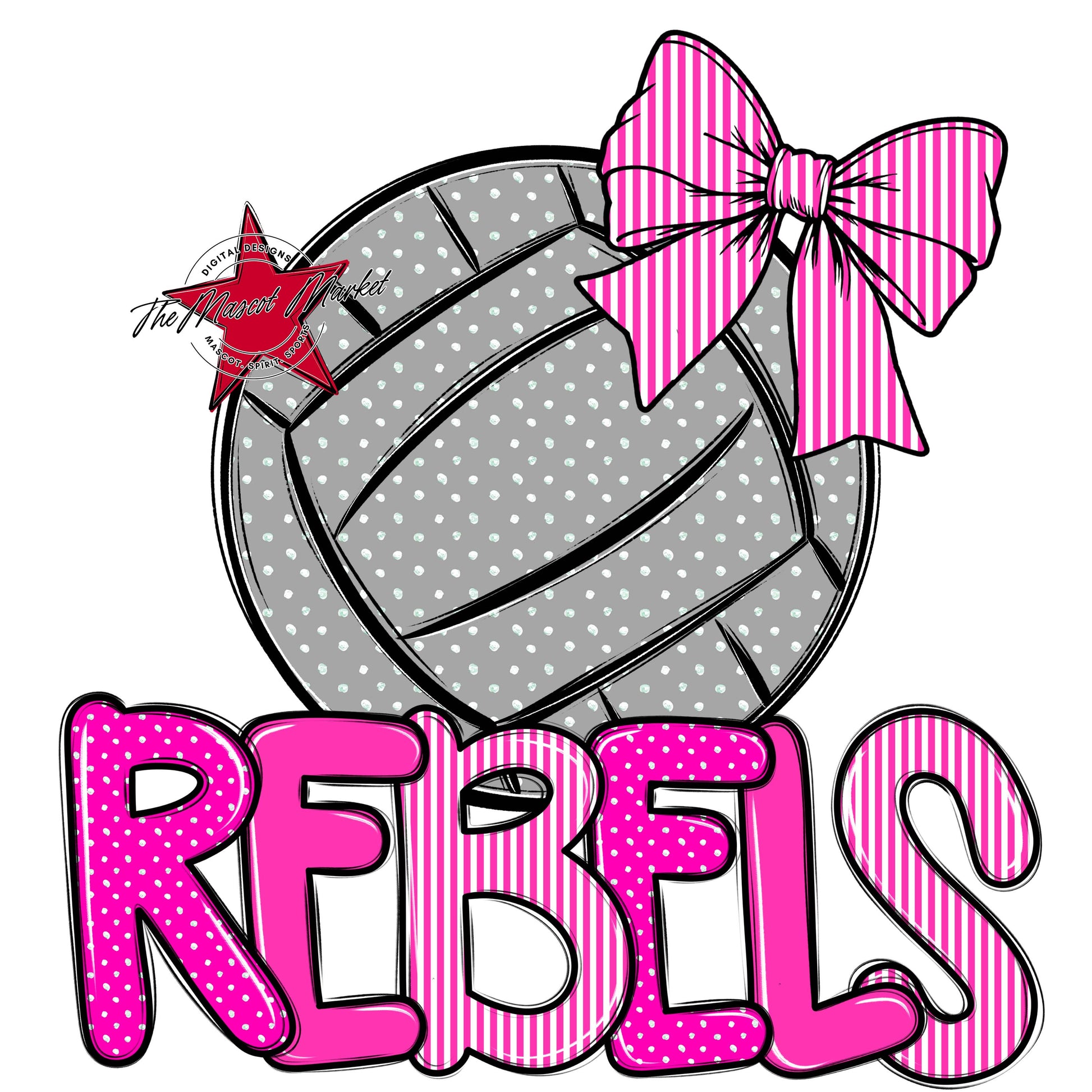 Rebels Volleyball Spirit Design-Pink