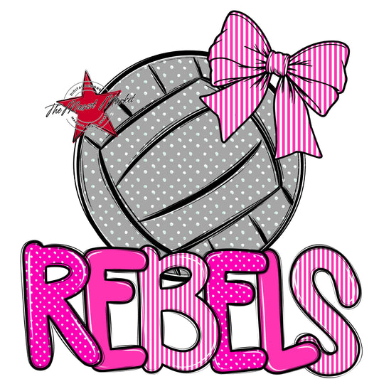 Rebels Volleyball Spirit Design-Pink