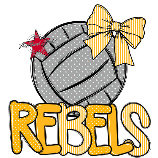 Rebels Volleyball Spirit Design-Yellow