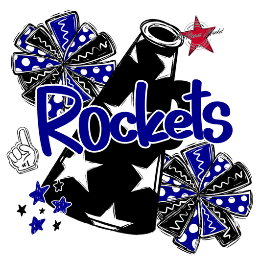Rockets Alpha Megaphone Design-Blue