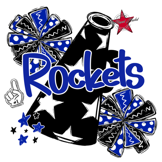Rockets Alpha Megaphone Design-Royal Blue