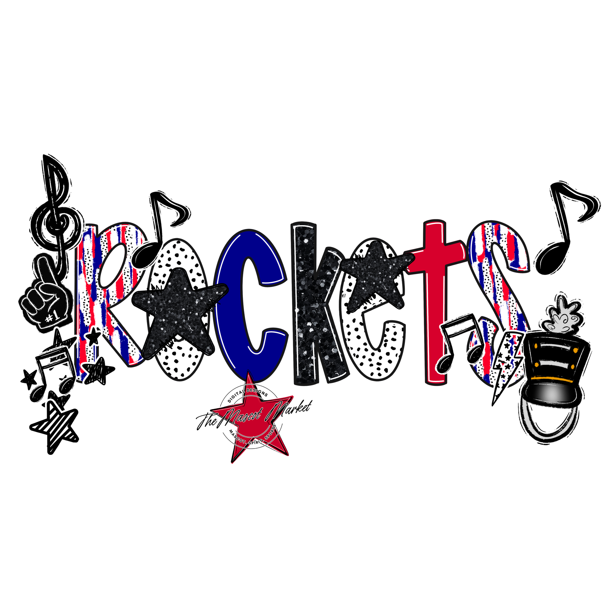 Rockets Band Scrape-Blue-Red