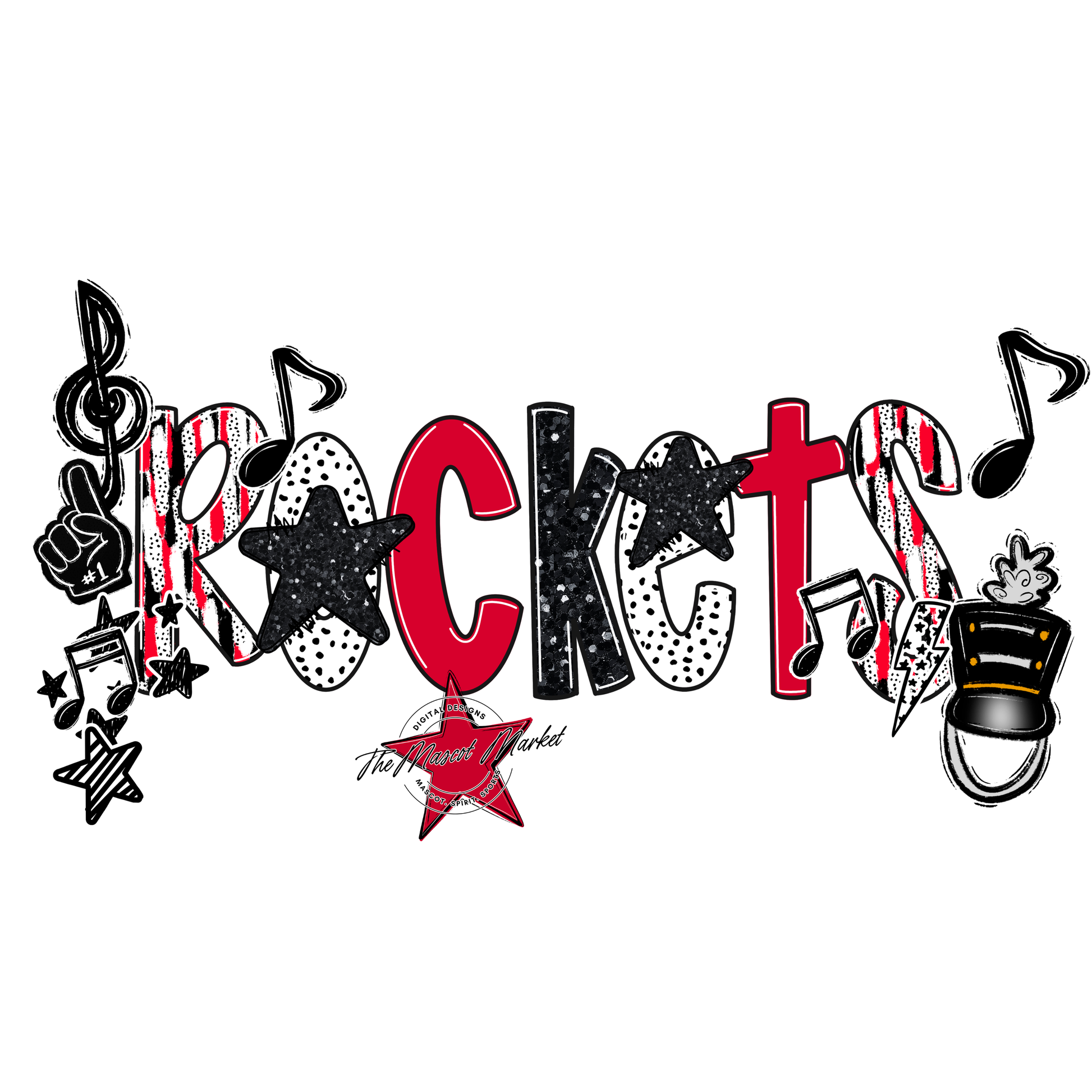 Rockets Band Scrape-Red