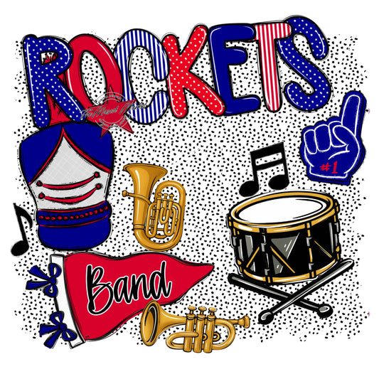 Rockets Band Spirit-Blue & Red