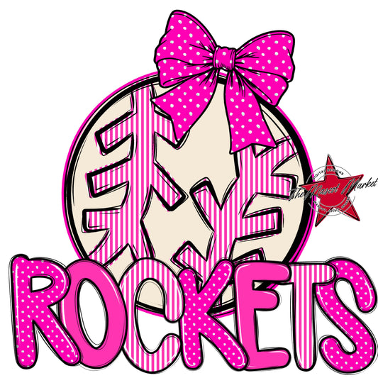 Rockets Baseball-Softball Spirit Design-Pink