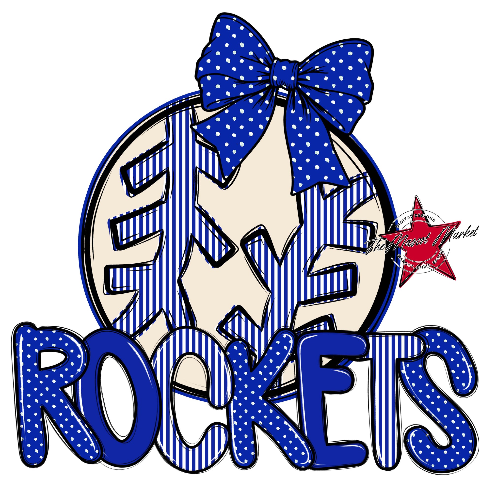 Rockets Baseball-Softball Spirit Design-Royal Blue