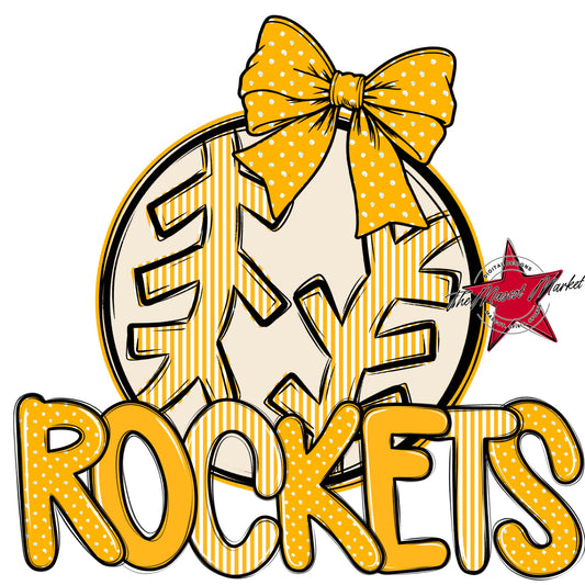 Rockets Baseball-Softball Spirit Design-Yellow