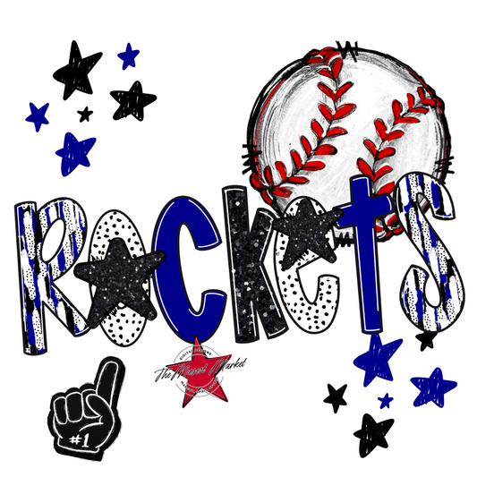 Rockets Baseball Scrape-Blue