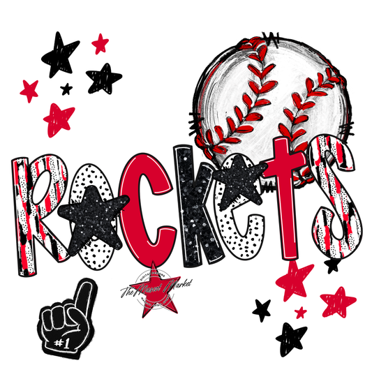 Rockets Baseball Scrape-Red