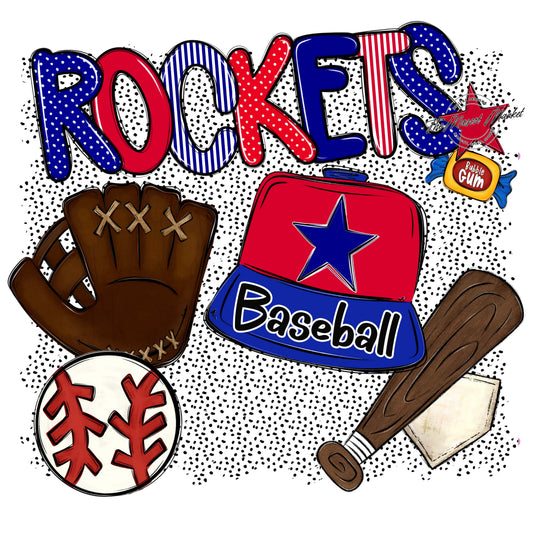 Rockets Baseball Spirit-Blue & Red