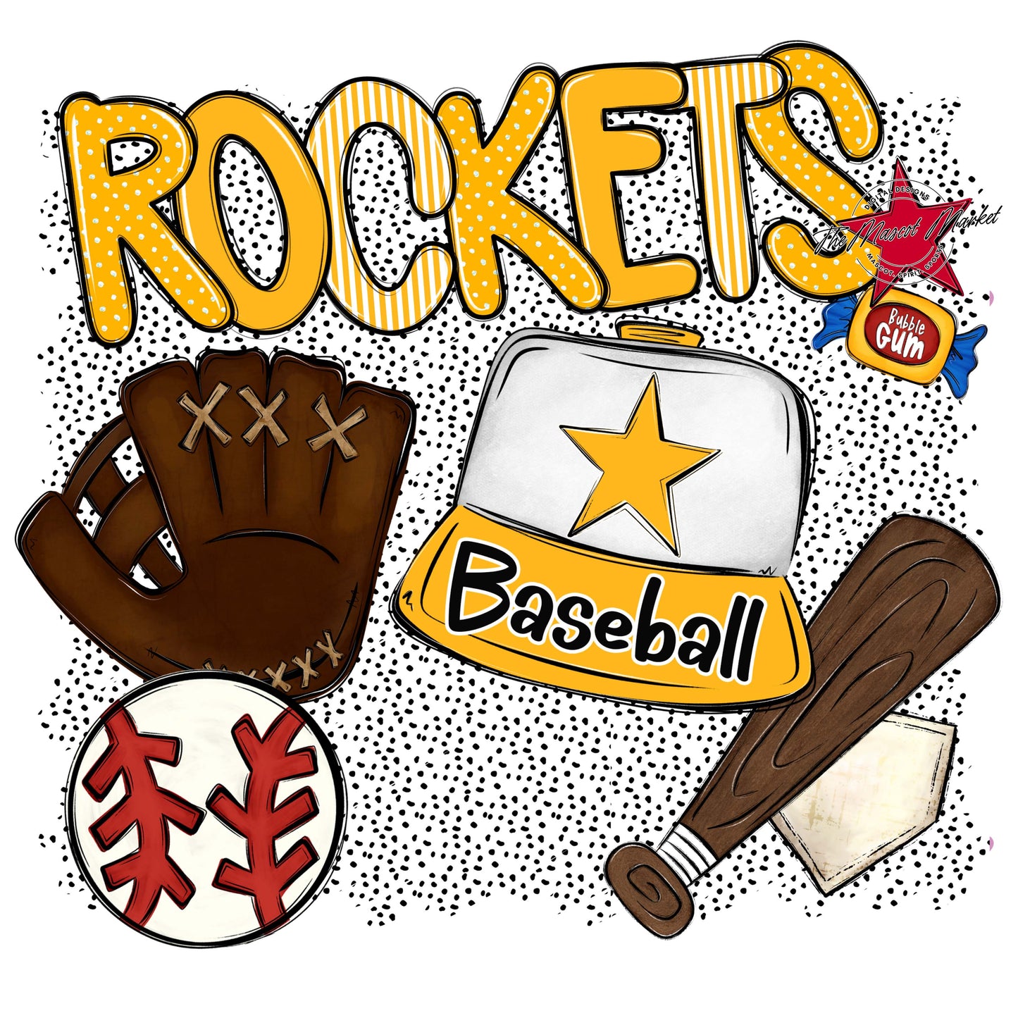 Rockets Baseball Spirit-Yellow