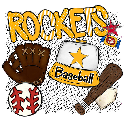 Rockets Baseball Spirit-Yellow