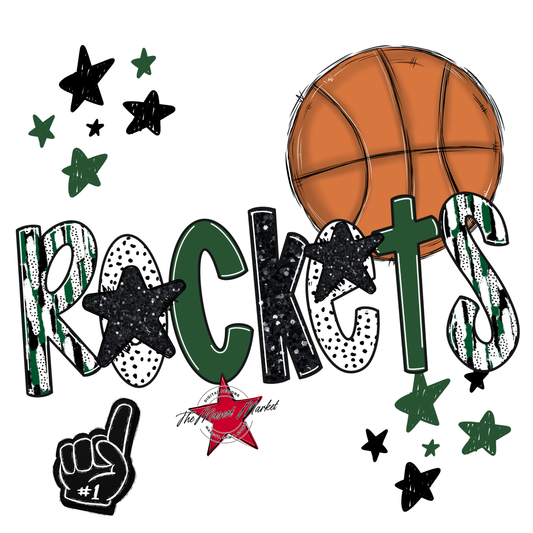 Rockets Basketball Scrape-Green