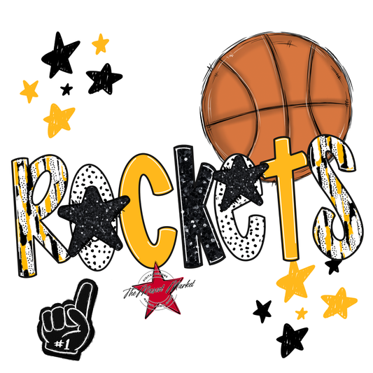 Rockets Basketball Scrape-Yellow