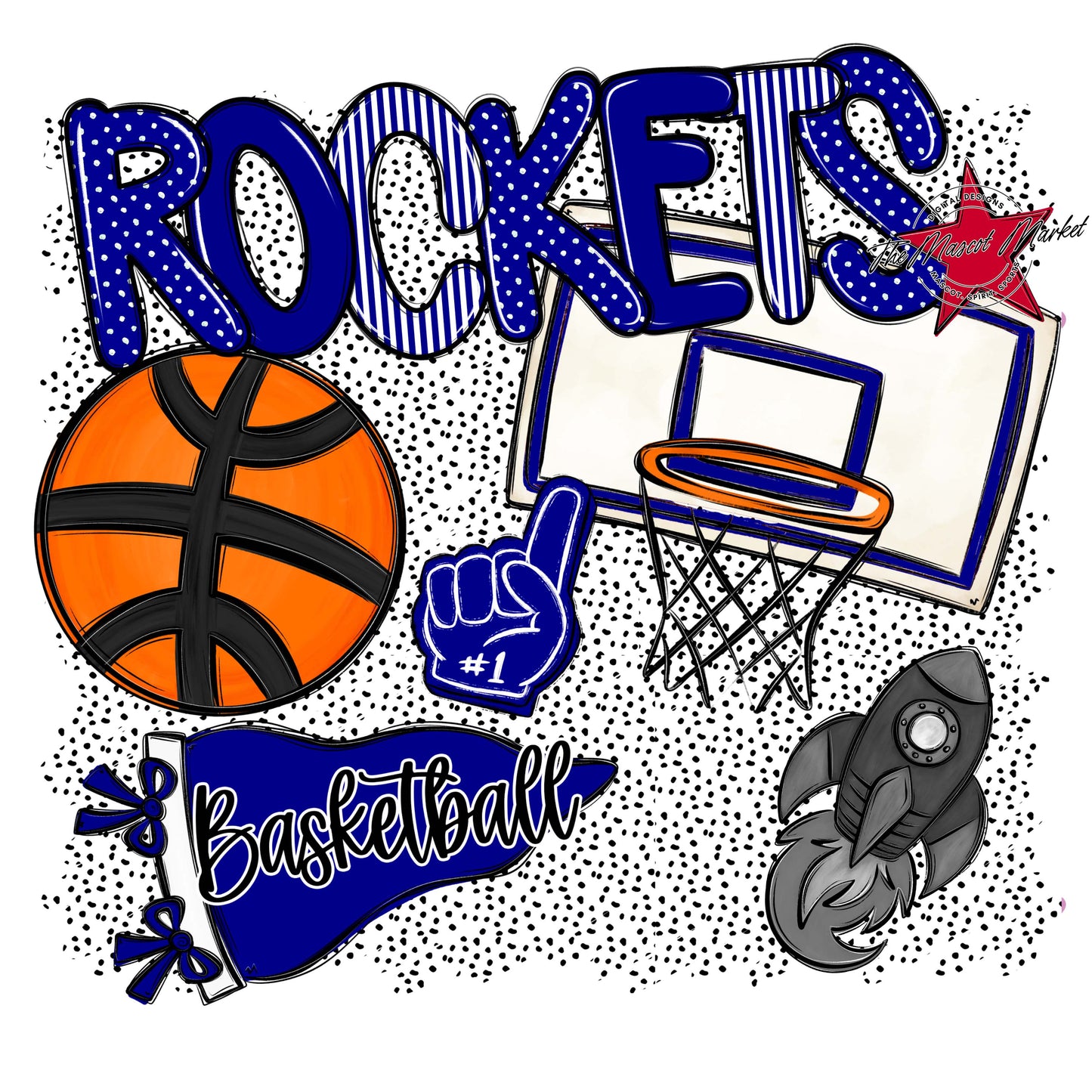 Rockets Basketball Spirit-Blue