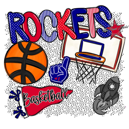 Rockets Basketball Spirit-Blue & Red