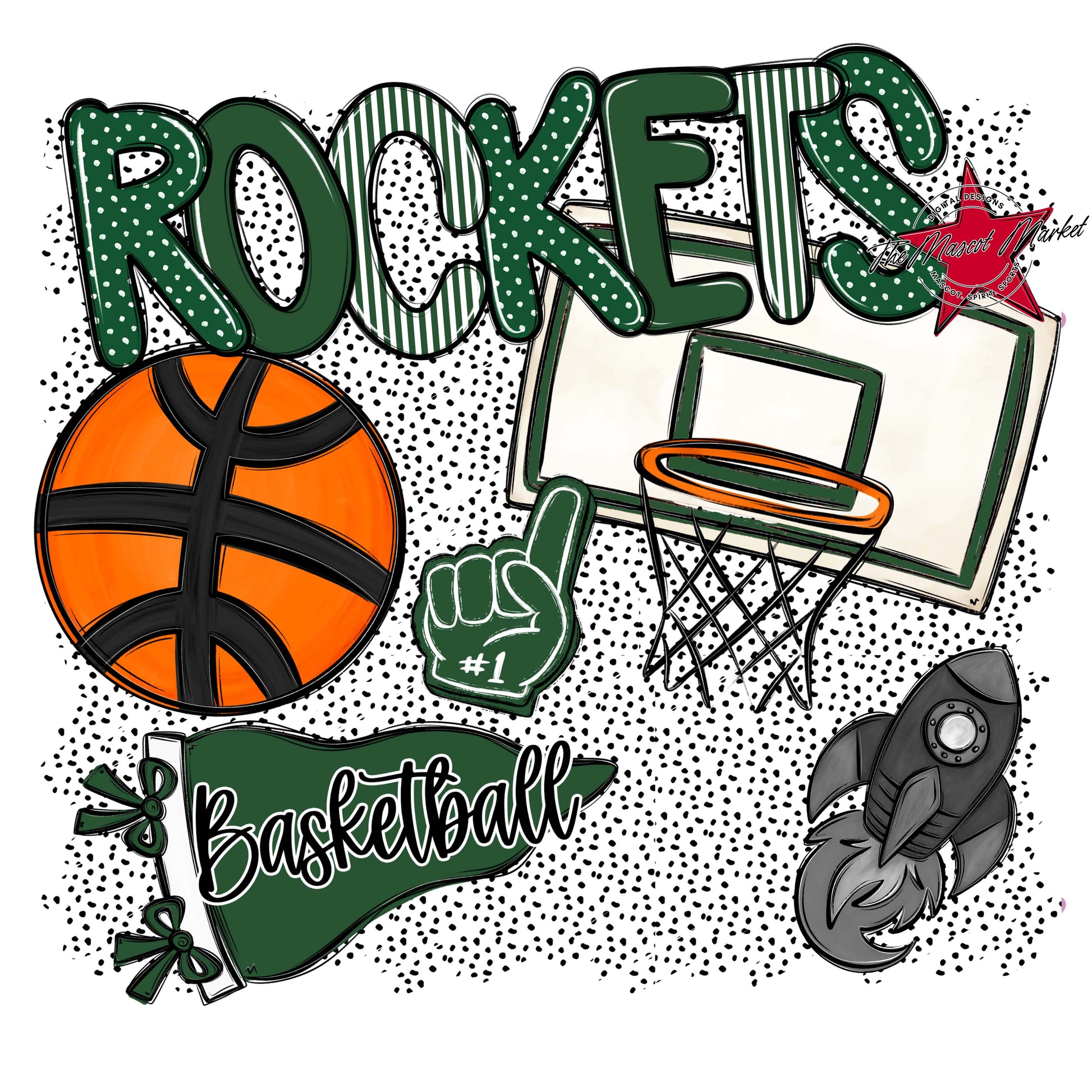 Rockets Basketball Spirit-Green
