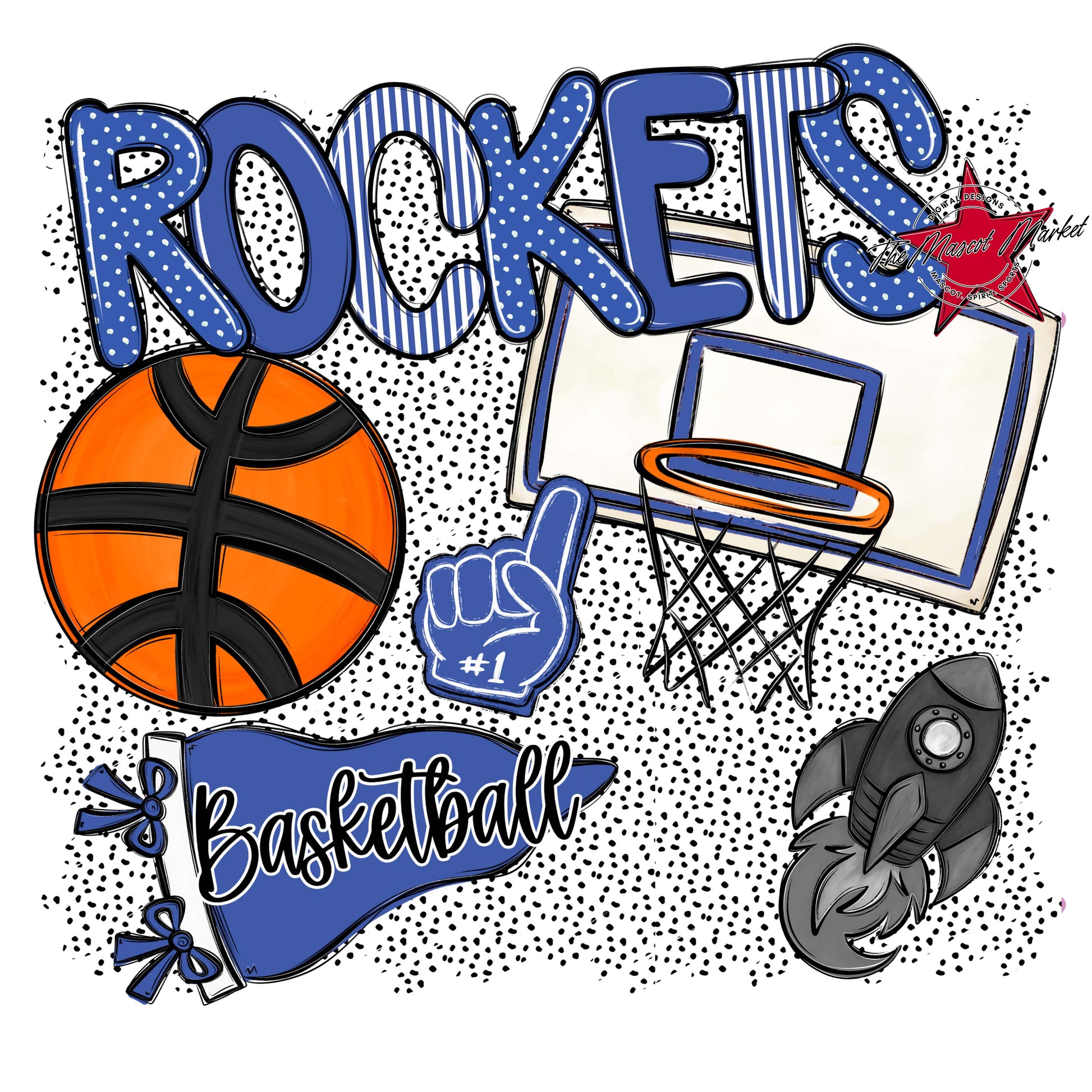 Rockets Basketball Spirit-Off Blue