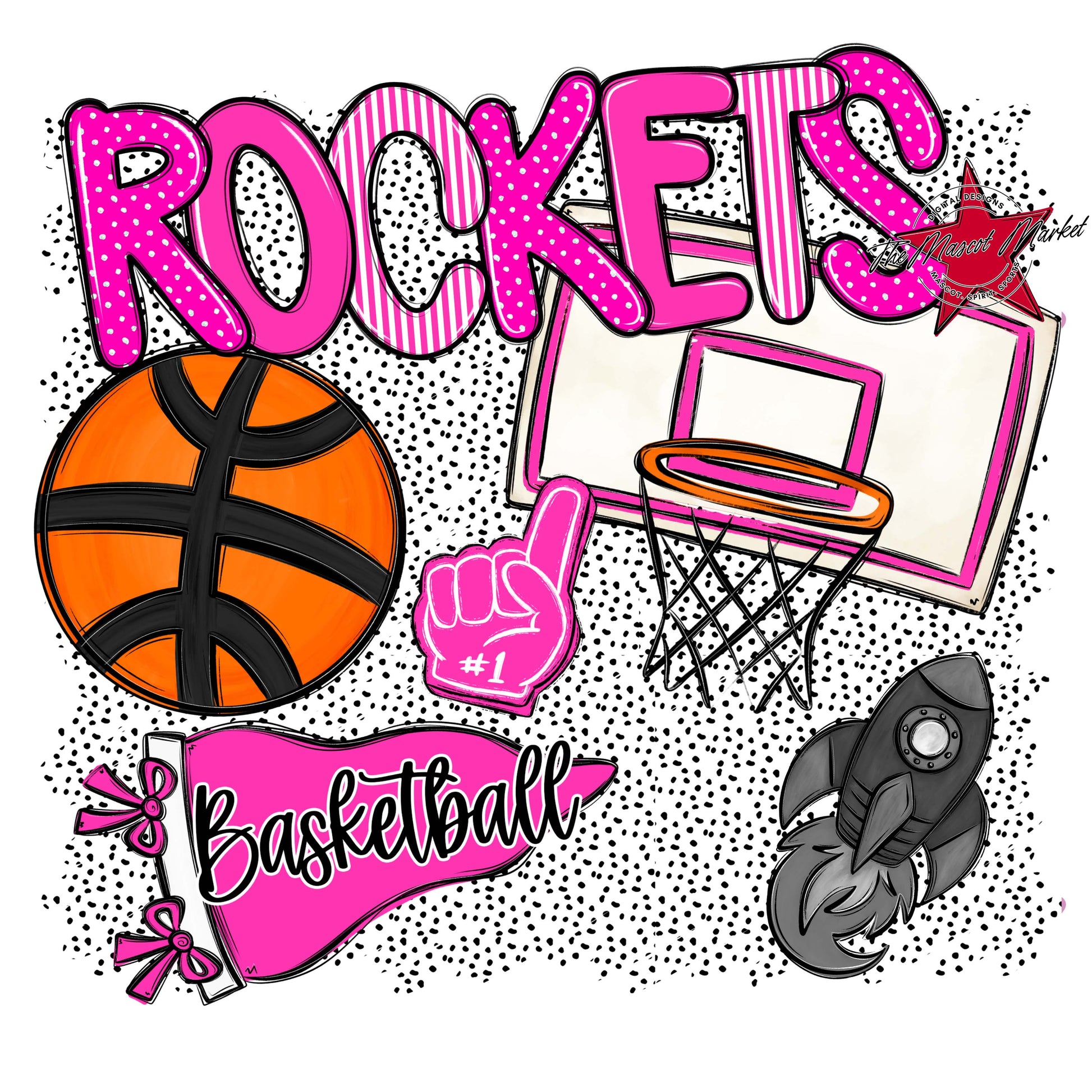 Rockets Basketball Spirit-Pink