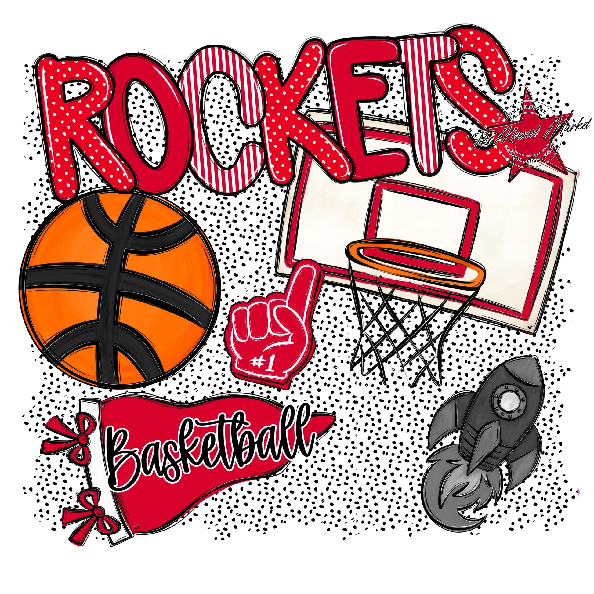 Rockets Basketball Spirit-Red