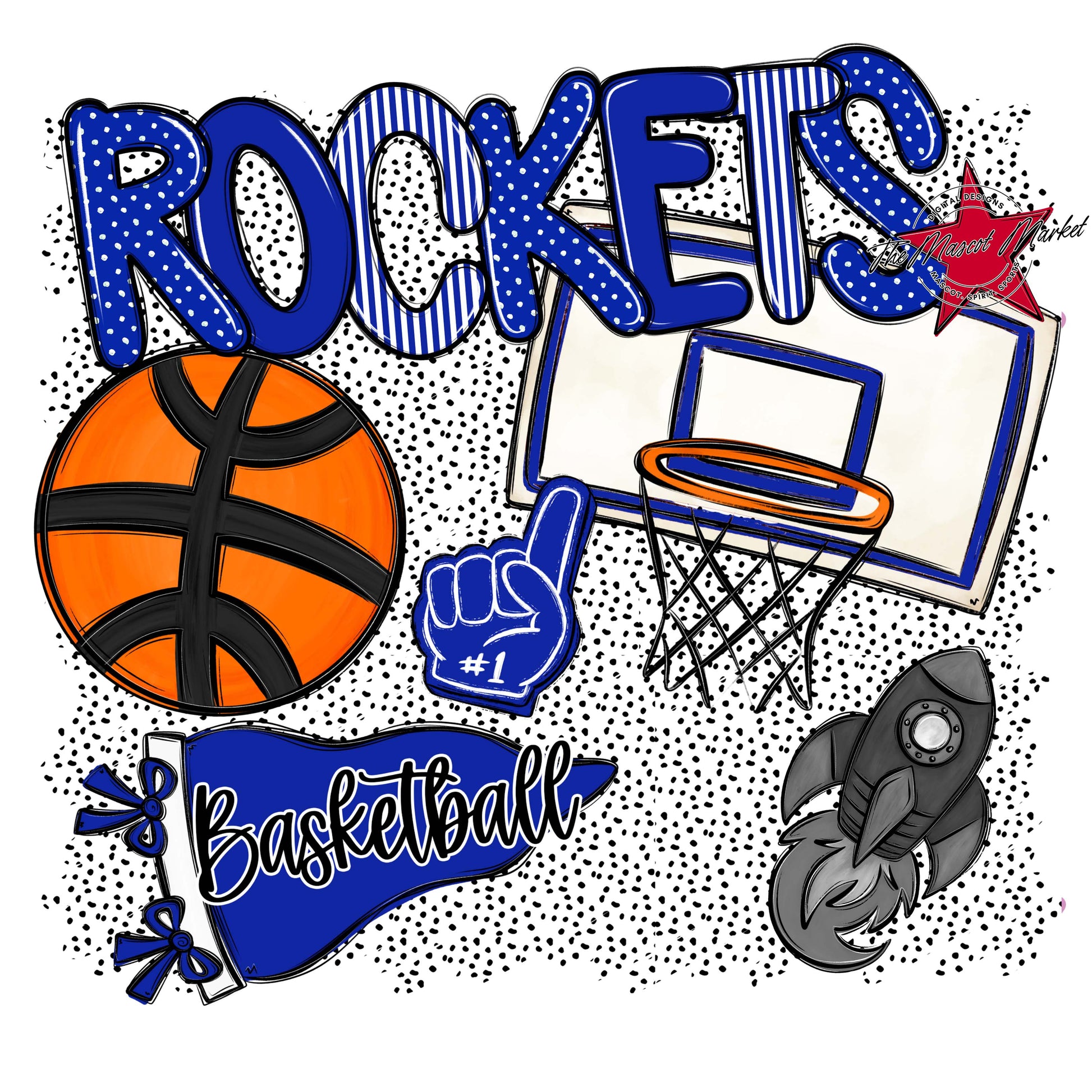 Rockets Basketball Spirit-Royal Blue