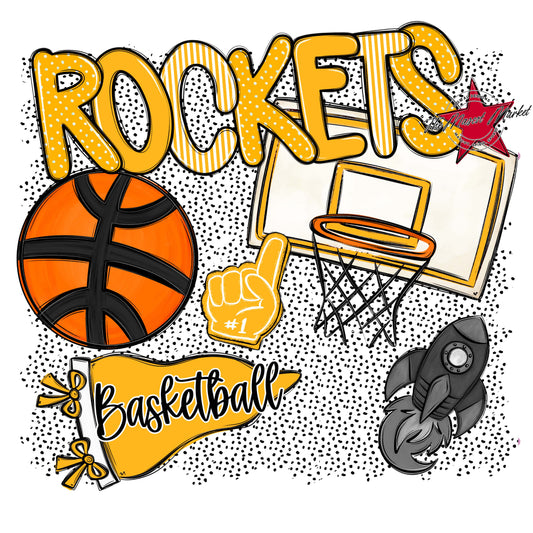 Rockets Basketball Spirit-Yellow