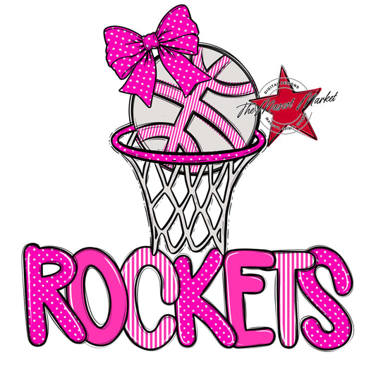 Rockets Basketball Spirit Design-Pink