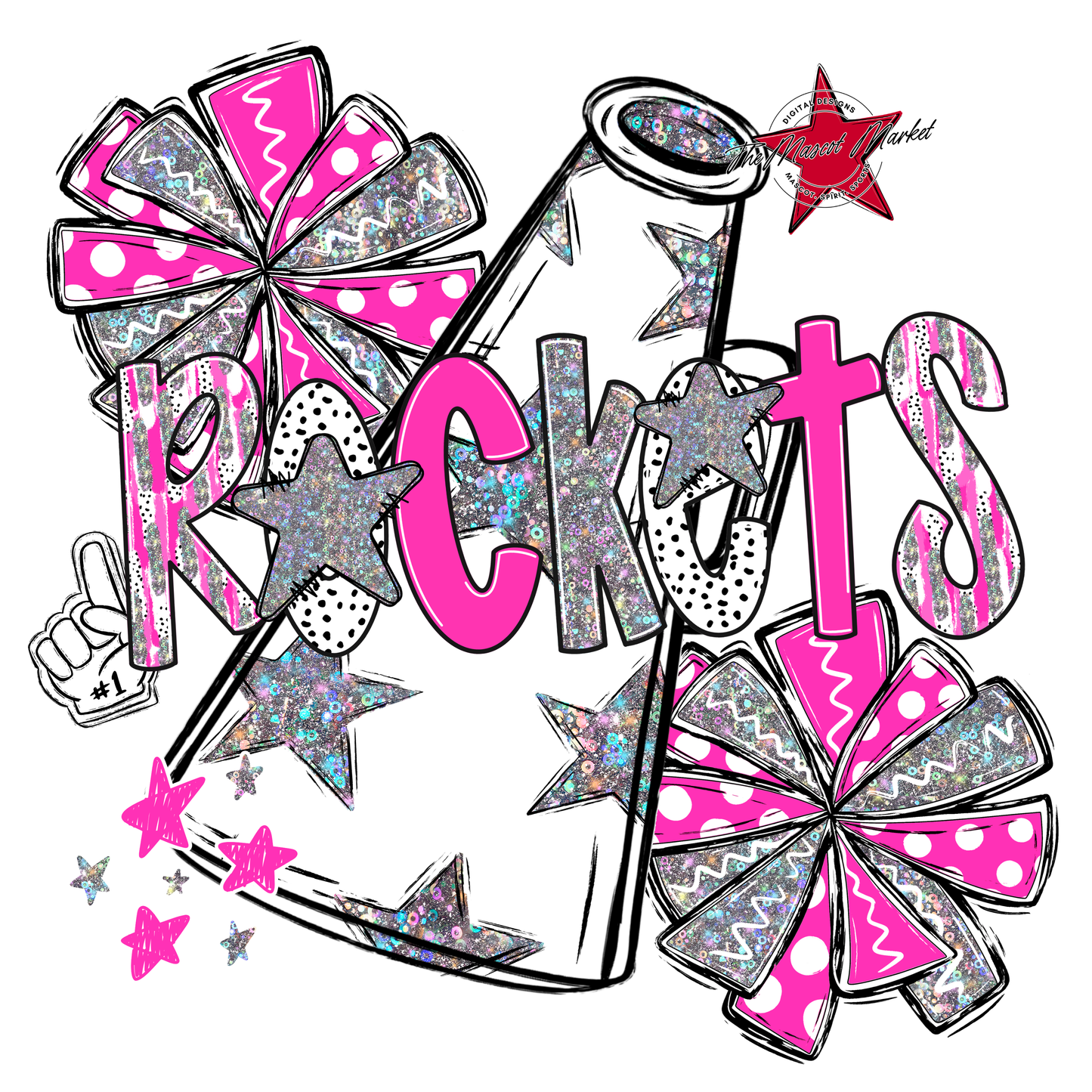 Rockets Cheer Megaphone Scrape-Pink