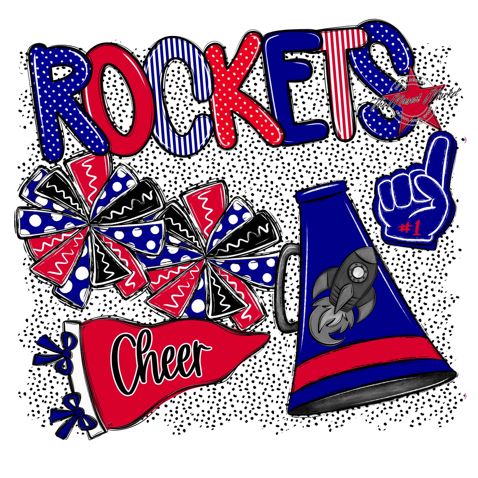 Rockets Cheer Spirit-Blue & Red