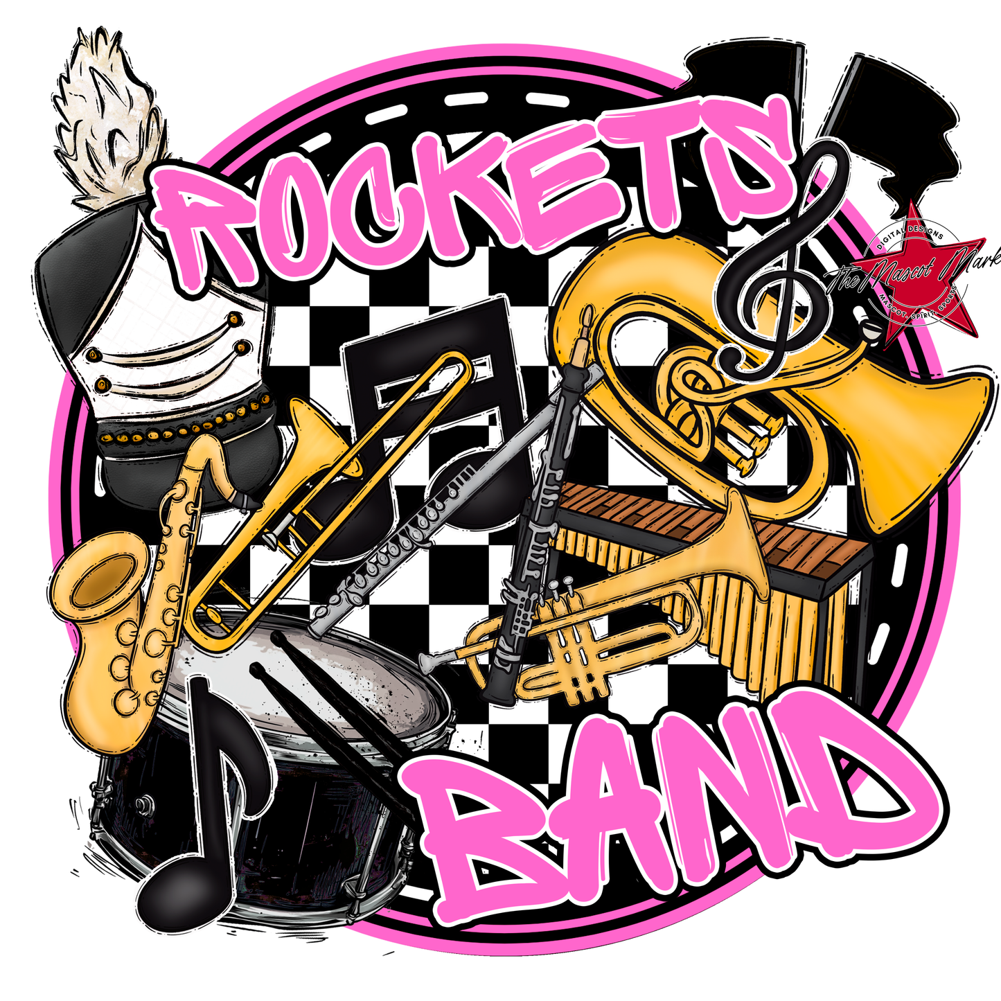 Rockets Circle Band Design-Baby Pink