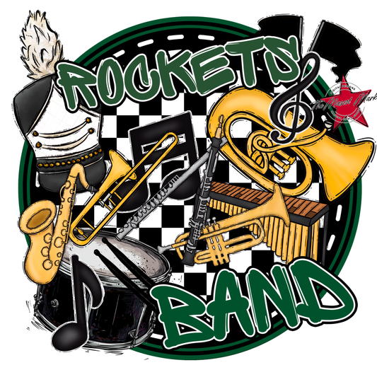 Rockets Circle Band Design-Green