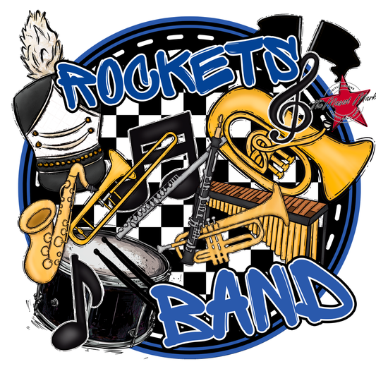 Rockets Circle Band Design-Off Blue