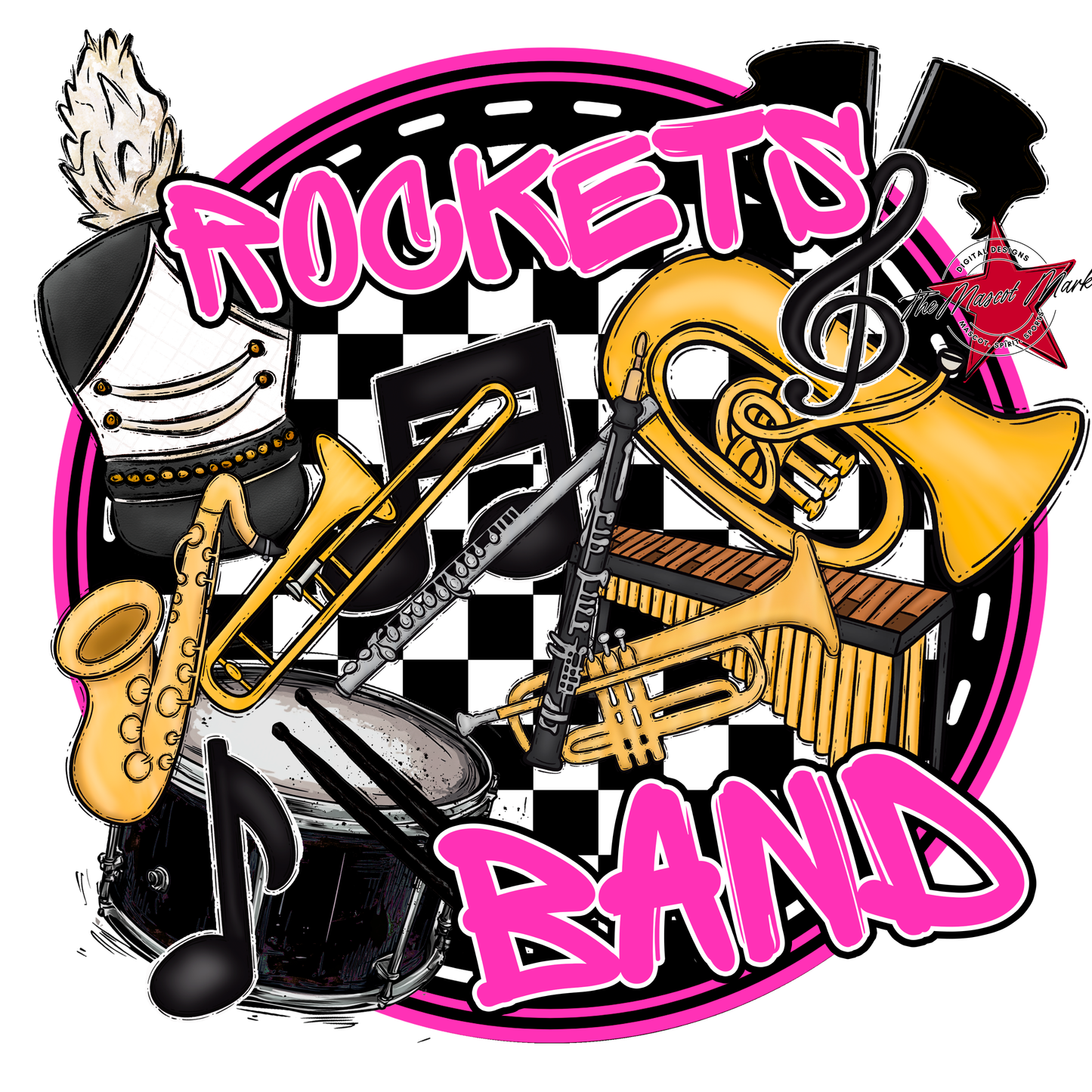 Rockets Circle Band Design-Pink