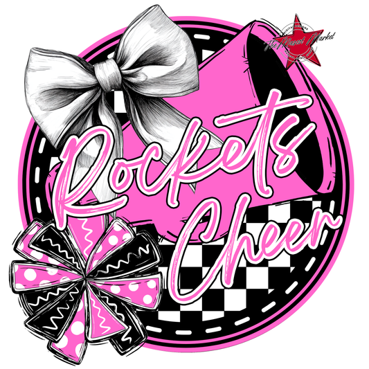 Rockets Circle Cheer Design-Baby Pink