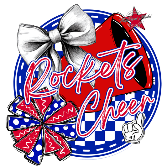 Rockets Circle Cheer Design-Blue-Red