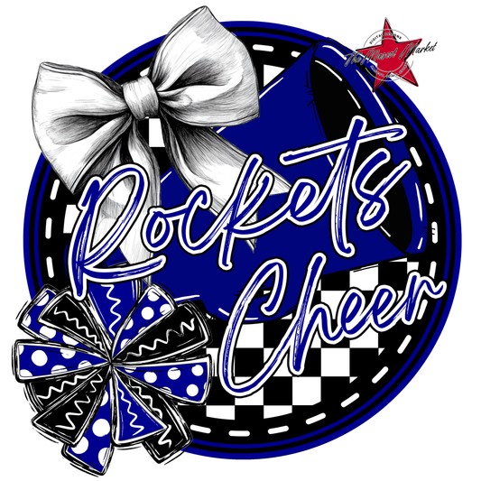 Rockets Circle Cheer Design-Blue