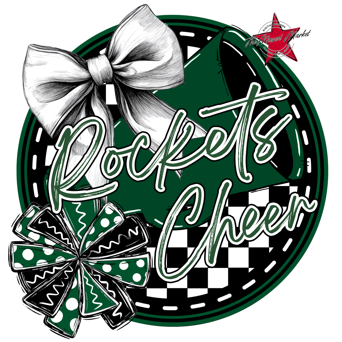 Rockets Circle Cheer Design-Green