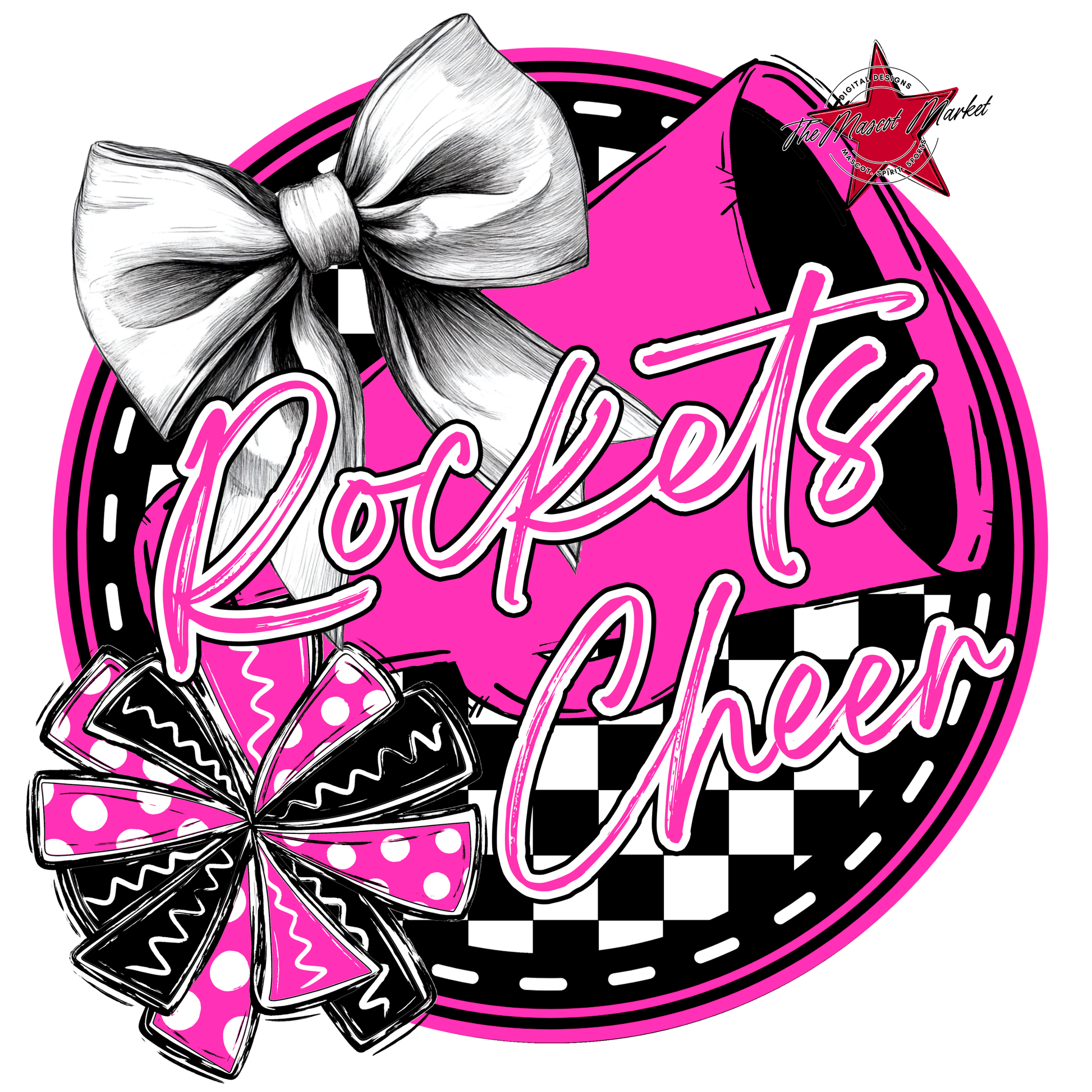 Rockets Circle Cheer Design-Pink