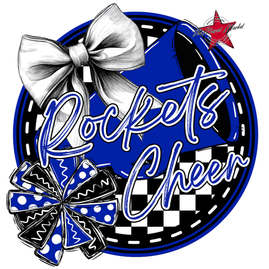 Rockets Circle Cheer Design-Royal Blue