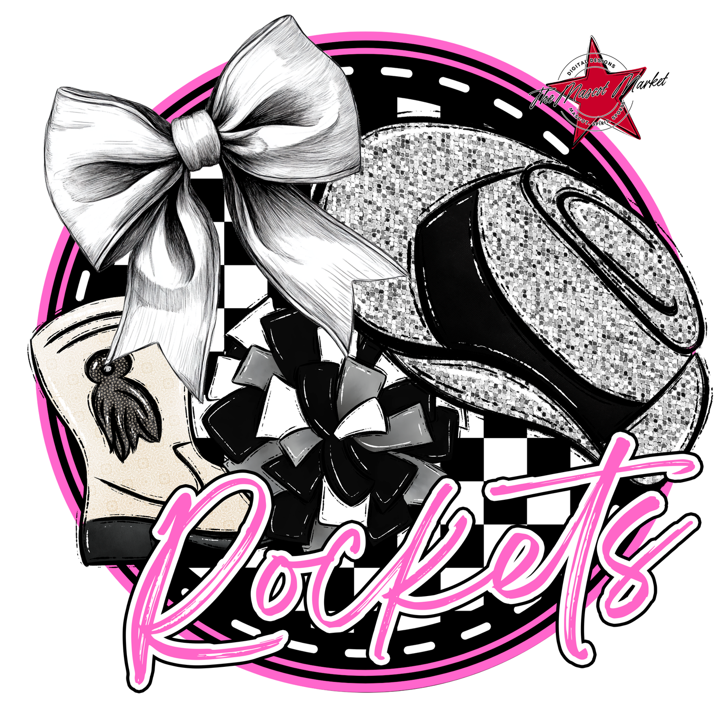 Rockets Circle Drillteam Design-Baby Pink