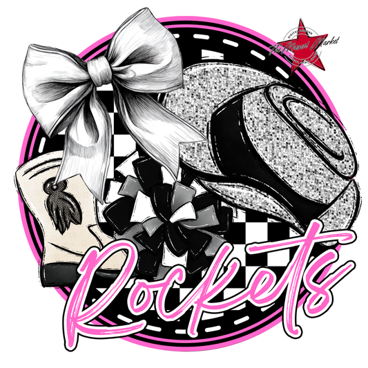 Rockets Circle Drillteam Design-Baby Pink