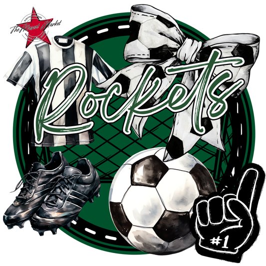 Rockets Circle Soccer Design-Green