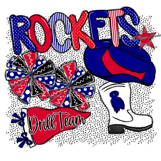 Rockets Drillteam Spirit-Blue & Red