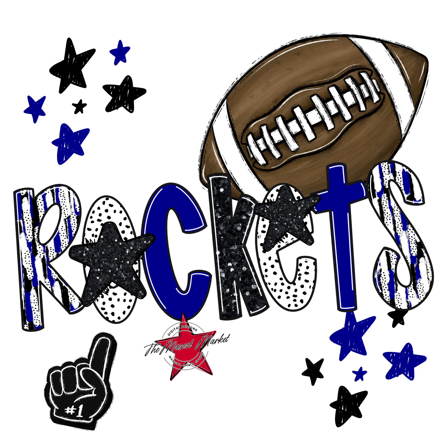 Rockets Football Scrape-Blue