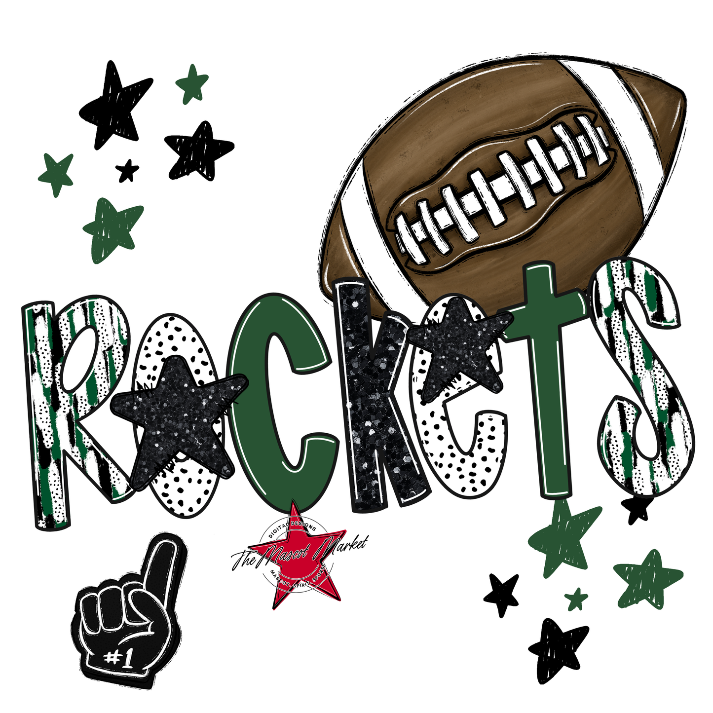 Rockets Football Scrape-Green