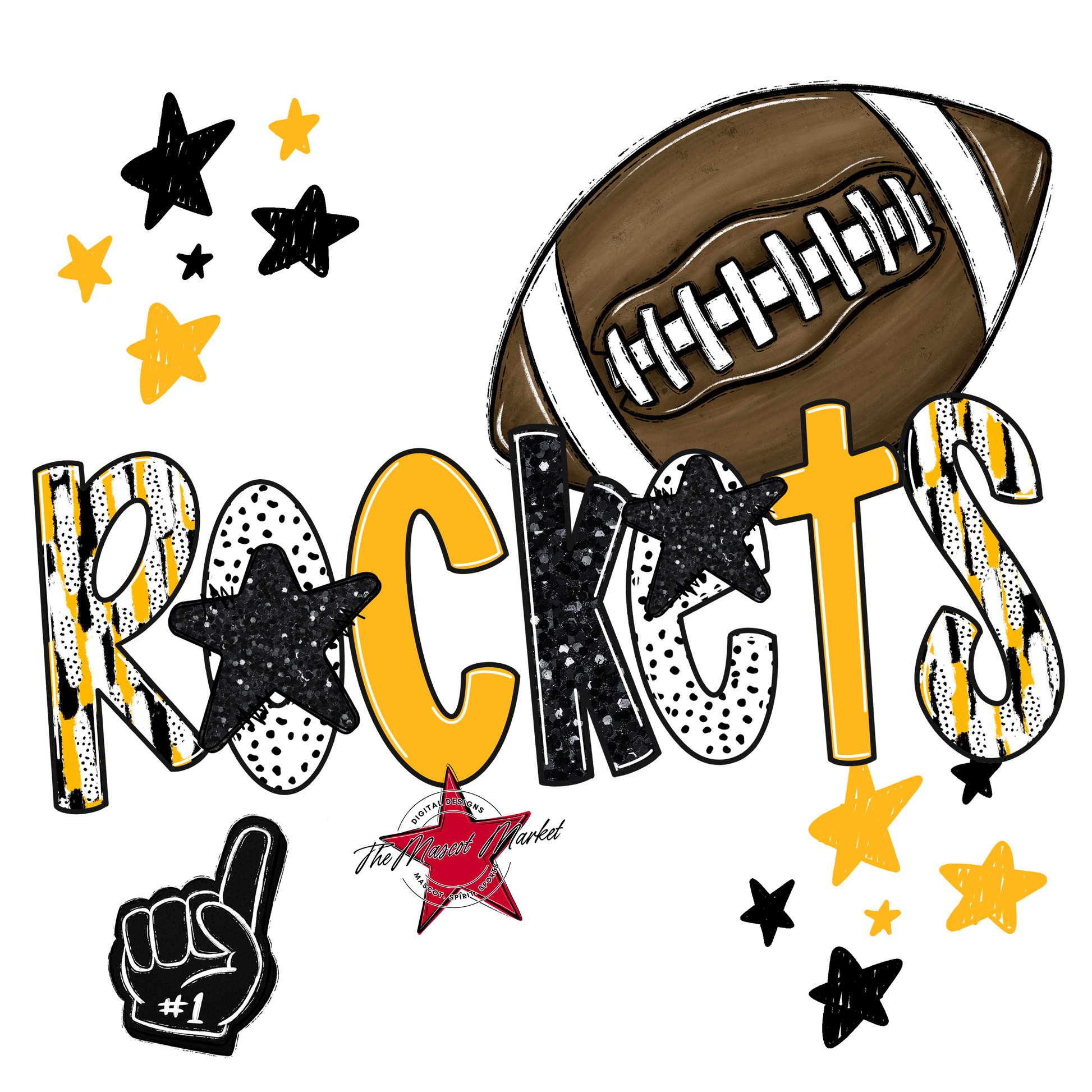 Rockets Football Scrape-Yellow