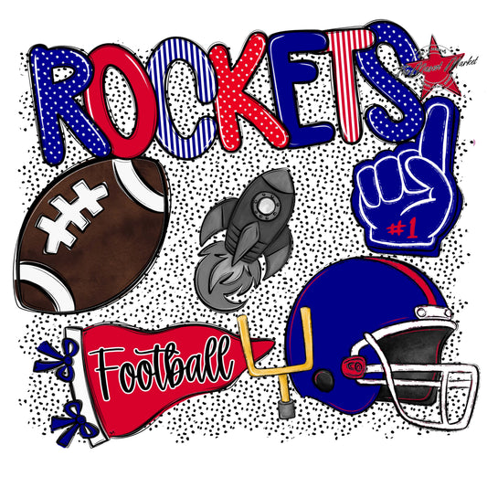 Rockets Football Spirit-Blue & Red