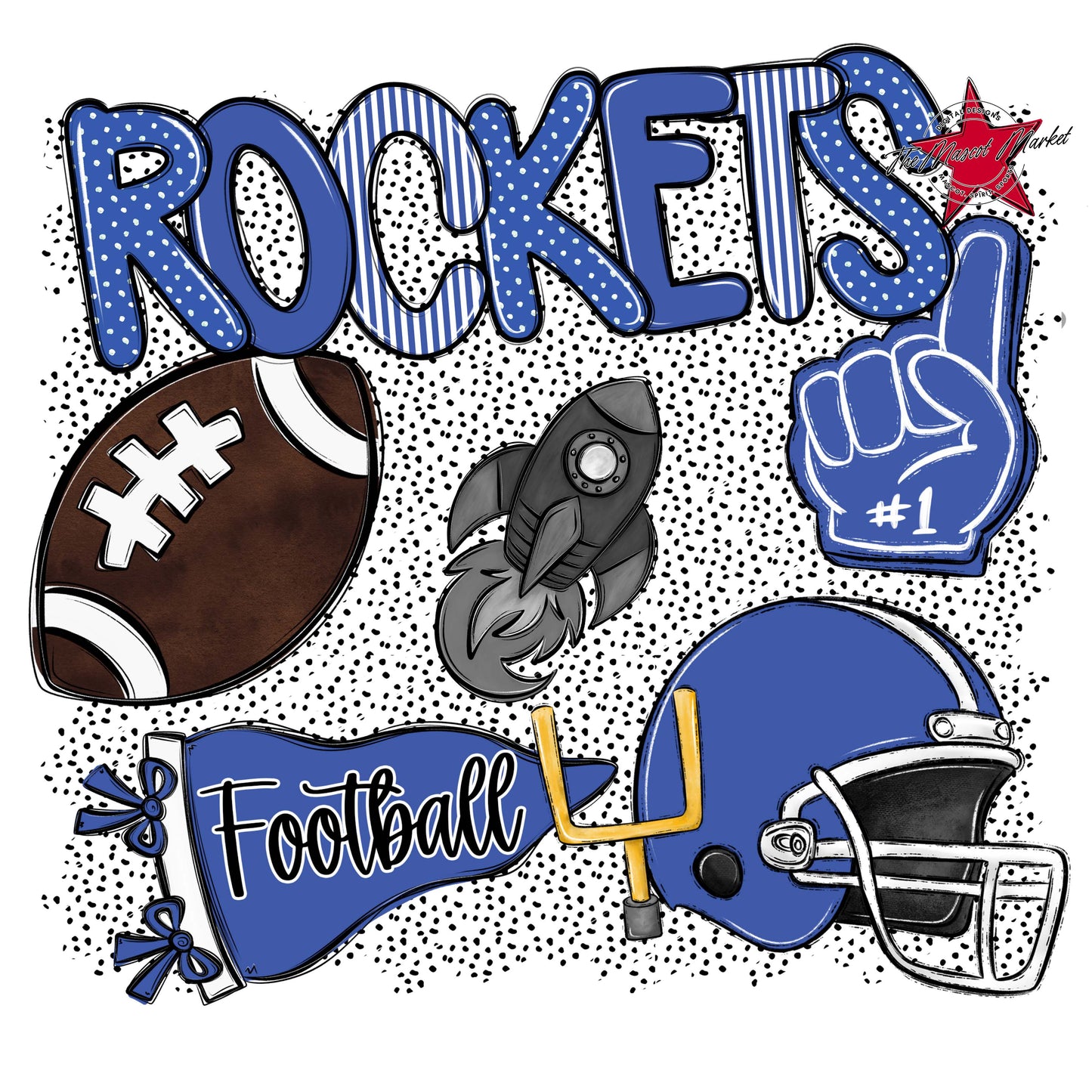 Rockets Football Spirit-Off Blue